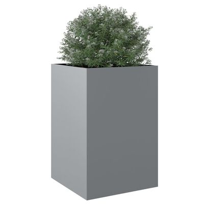 vidaXL plantekasse 52x48x75 cm galvaniseret stål sølvfarvet