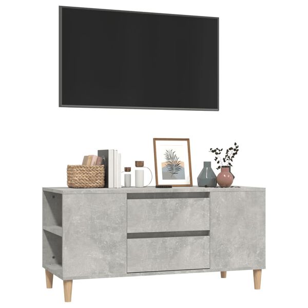 vidaXL tv-bord 102x44,5x50 cm konstrueret tr&aelig; betongr&aring;