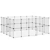 vidaXL 36-panels k&aelig;ledyrsindhegning med l&aring;ge 35x35 cm st&aring;l sort