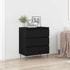 vidaXL Sideboard med skuffe Sort eg 60 x 35 x 70 cm Konstrueret tr&aelig;