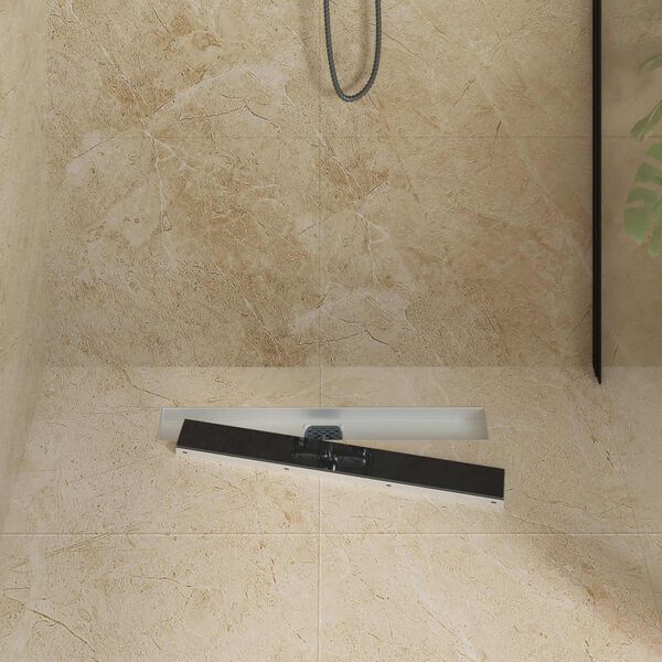 vidaXL Bruseafl&oslash;b Glasd&aelig;ksel med 360&deg; Siphon Sort 60 cm