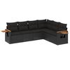 vidaXL sofas&aelig;t til haven 6 dele med hynder polyrattan sort
