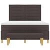 vidaXL Box spring seng med madras M&oslash;rkebrun 140 x 200 cm Stof