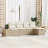 vidaXL Havesofa S&aelig;t med pude 5 pcs Beige Poly rattan