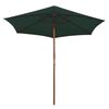 vidaXL parasol 270x270 cm tr&aelig;stang gr&oslash;n