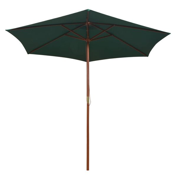 vidaXL parasol 270x270 cm tr&aelig;stang gr&oslash;n