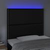 vidaXL sengegavl med LED-lys 80x5x118/128 cm kunstl&aelig;der sort