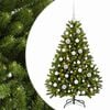 vidaXL Kunstigt lysegr&oslash;nt juletr&aelig; med julekugler 120 cm 150 LED'er