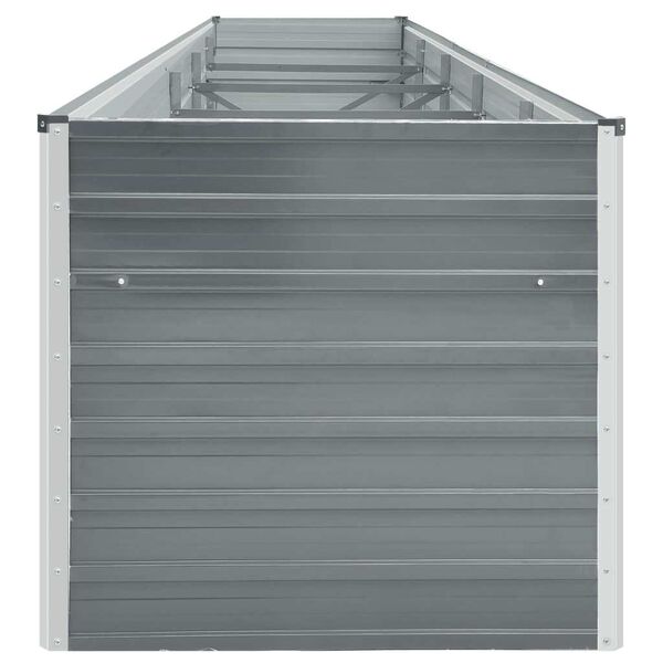 vidaXL forh&oslash;jet plantekasse 400x80x45 cm galvaniseret st&aring;l gr&aring;
