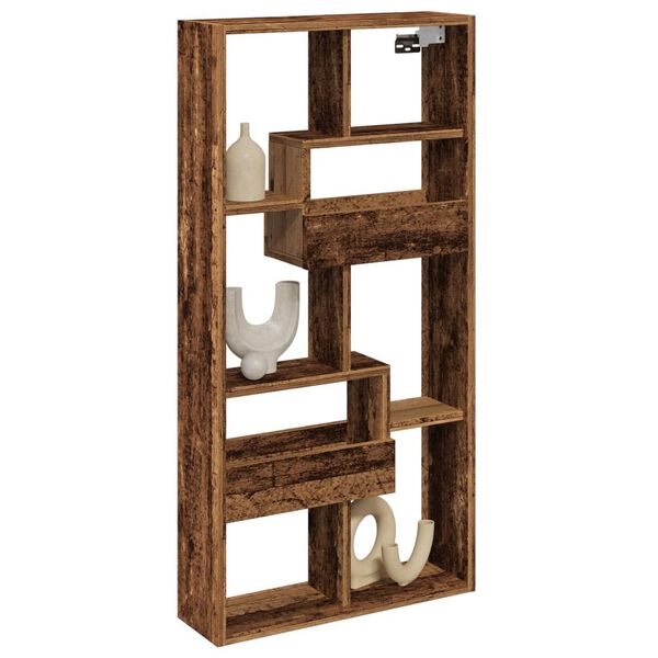 vidaXL vægskab 50x15x100 cm konstrueret træ gammelt træ-look