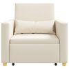 vidaXL Utr&aelig;kkelig sovesofa enkelt Cremehvid 90 x 165 x 87 cm Stof