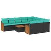 vidaXL 11-delt havesofas&aelig;t med hynder sort polyrattan