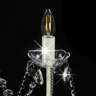 vidaXL lysekrone med perler 8 x E14-pærer hvid
