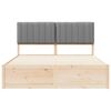 vidaXL Sengestel med Polstret Hovedgavl Lysegr&aring; 150 x 200 cm