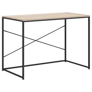 vidaXL computerbord 110x60x70 cm konstrueret tr&aelig; sort og egetr&aelig;sfarvet