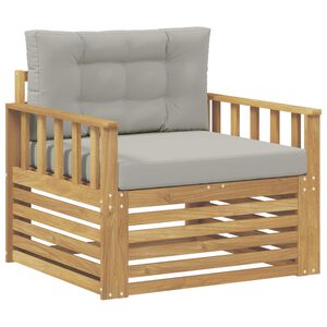 vidaXL Udend&oslash;rs sofa Polyester Hvid og lysegr&aring;