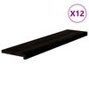 vidaXL trappem&aring;tter 12 stk. brunsort 110x30x2 cm massivt egetr&aelig;