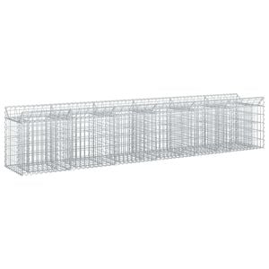 vidaXL Gabion h&oslash;jbed 2 stk. 300 x 50 x 60 cm Galvaniseret st&aring;l S&oslash;lv