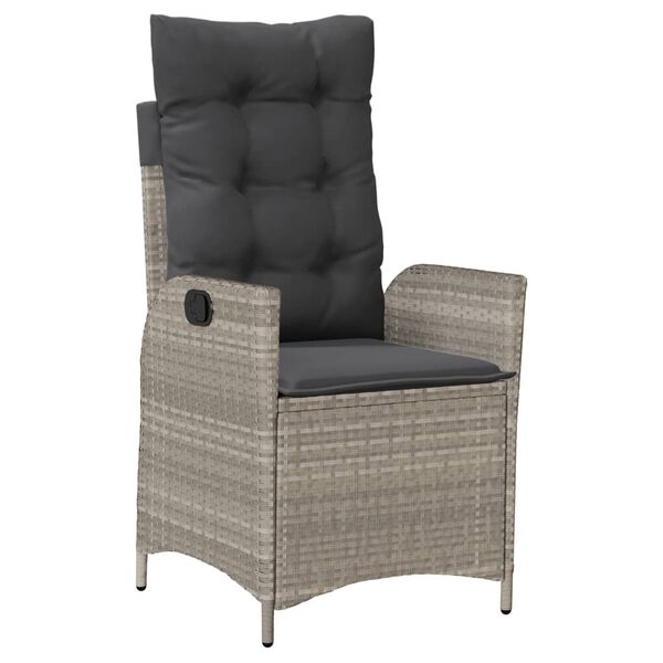 vidaXL spisebordss&aelig;t til haven 7 dele med hynder polyrattan lysegr&aring;