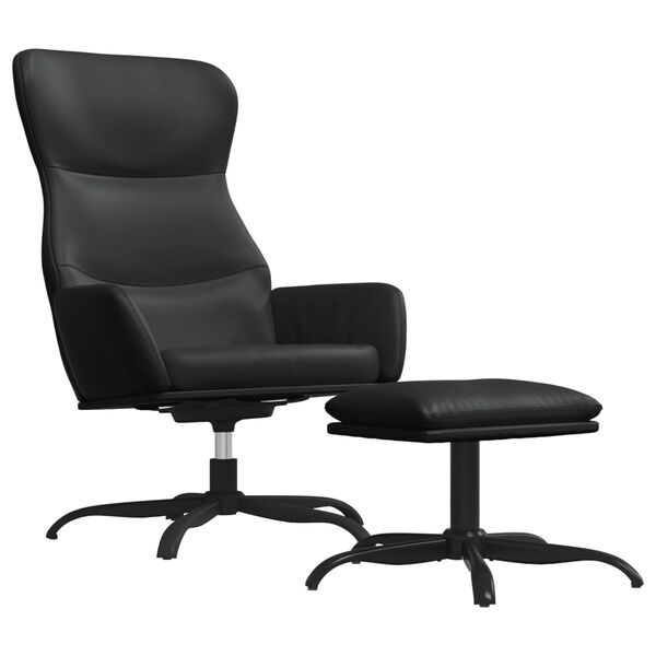 vidaXL l&aelig;nestol med skammel kunstl&aelig;der sort