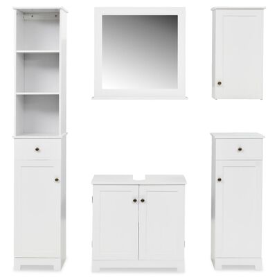 vidaXL møbelsæt til badeværelset i 5 dele hvid