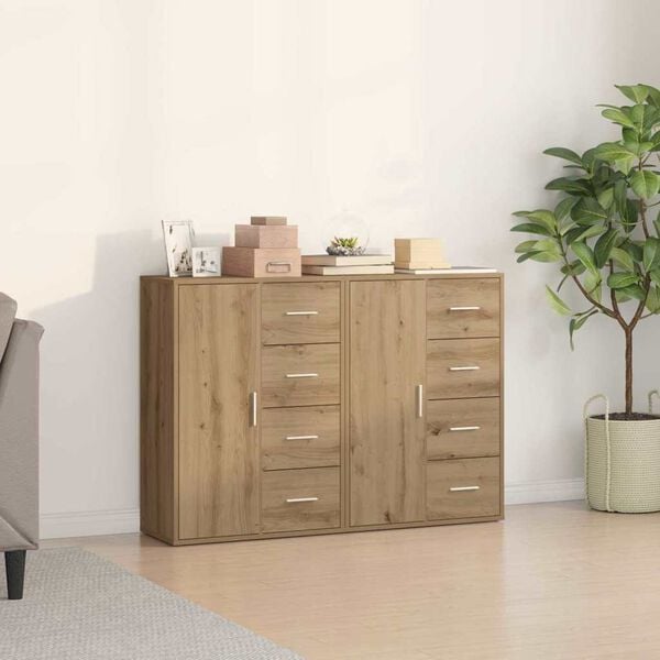 vidaXL Sideboard 2 pcs Artisan Egetr&aelig; 60 x 31 x 84 cm Konstrueret tr&aelig;