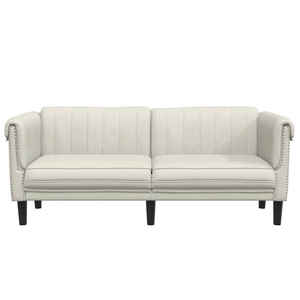 vidaXL 2-personers sofa velour cremefarvet