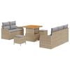 vidaXL Havesofa S&aelig;t med pude 8 pcs Beige polyrattan