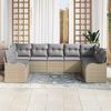 vidaXL Havesofa S&aelig;t med pude 9 pcs Beige Poly rattan