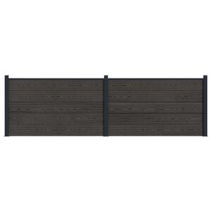 vidaXL Hegnspanel 2 pcs WPC og Aluminium Sort