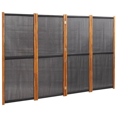 vidaXL 4-panels rumdeler 280x180 cm sort