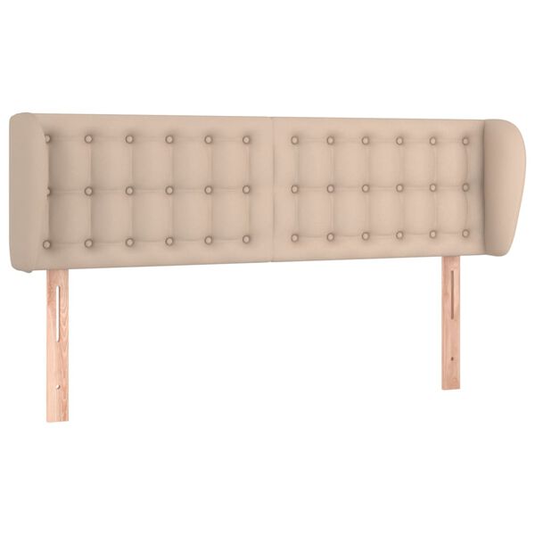 vidaXL sengegavl med kanter 147x23x78/88 cm kunstlæder cappuccino