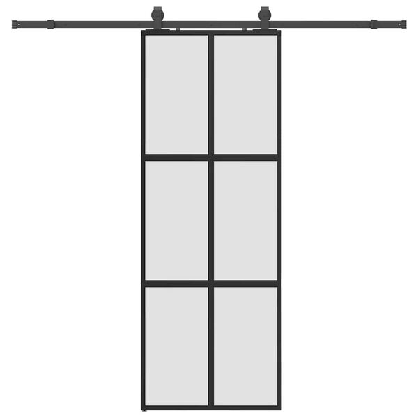 vidaXL skyded&oslash;r med hardwares&aelig;t 76x205 cm h&aelig;rdet glas sort