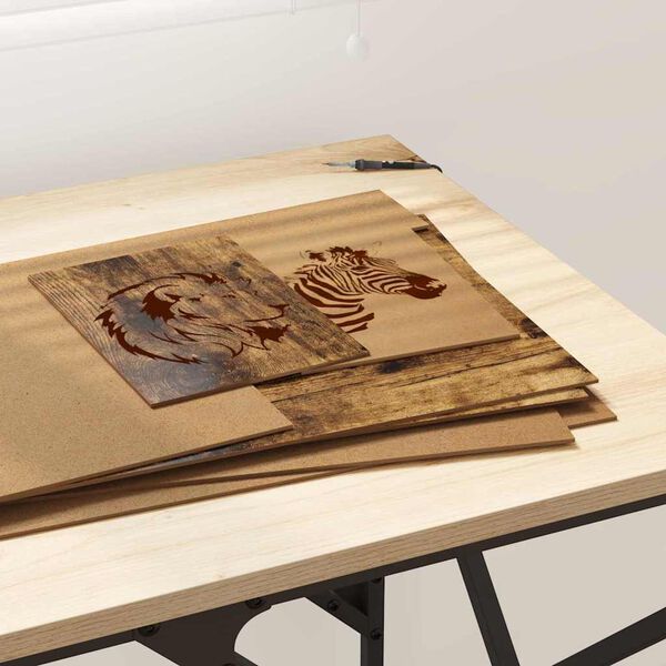 vidaXL Dekor Panels 12 pcs Røget eg 30 x 42 x 0.3 cm Konstrueret træ