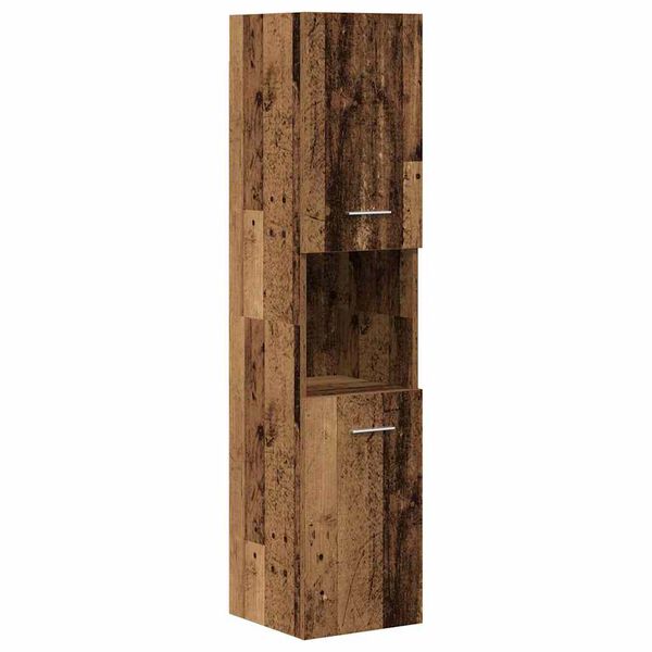 vidaXL møbelsæt til badeværelse 3 dele konstrueret træ antikt træ