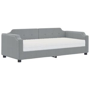 vidaXL daybed med madras 80x200 cm stof lysegr&aring;