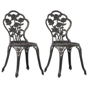 vidaXL bistrostole 2 stk. st&oslash;bt aluminium bronzefarvet