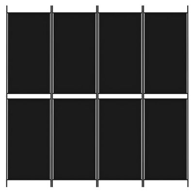 vidaXL 4-panels rumdeler 200x200 cm stof sort