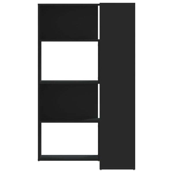 vidaXL bogreol til hjørne 85x85x140 cm 4 hylder konstrueret træ sort