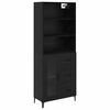 vidaXL Highboard Sort eg 69,5 x 34 x 180 cm Konstrueret tr&aelig;