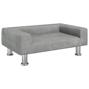 vidaXL hundeseng 70x45x26,5 cm velour lysegr&aring;