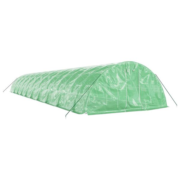 vidaXL drivhus med st&aring;lstel 100 m&sup2; 20x5x2,3 m gr&oslash;n