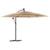 vidaXL haveparasol med st&aring;lstang 246x246x230 cm brun