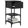vidaXL Natskab med skuffe Sort eg 33,5 x 36 x 70 cm Solid genbrugs tr&aelig;