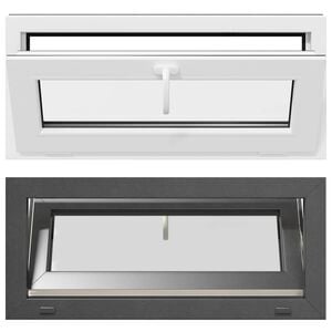 vidaXL K&aelig;ldervindue RISOR 90 x 40 cm PVC og glas Antracit