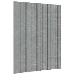 vidaXL Tagpanel 36 pcs S&oslash;lv 60 x 45 cm Galvaniseret st&aring;l