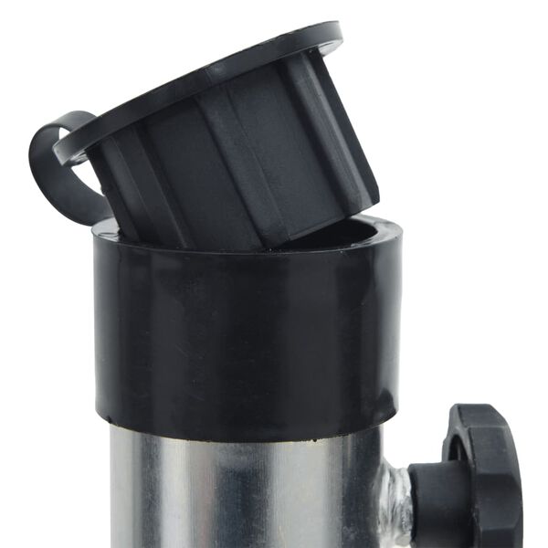 vidaXL parasolholder med jordspyd til &Oslash;38/48 mm stang st&aring;l s&oslash;lvfarvet