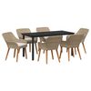 vidaXL Have Spisebordss&aelig;t 7 stk. Beige polyrattan
