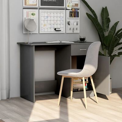 vidaXL skrivebord 100x50x76 cm konstrueret træ grå