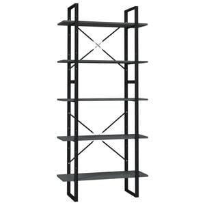 vidaXL bogreol med 5 hylder 80x30x175 cm konstrueret tr&aelig; gr&aring;